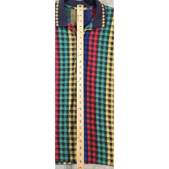 Limited Edition Units Vtg 80s Long Sleeve Polo Shirt Colorful USA Made Women's M - Picture 2 of 10